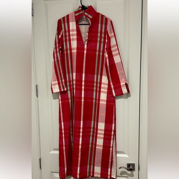 NWT Petite Peony Kate Caftan in Kensington Plaid - Picture 2 of 6